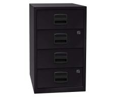 Bisley Home Armario Auxiliar PFA, 4 Universal cajones, Metal, 633 Negro, 40 x 41.3 x 67.2 cm