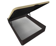 Somnia Descanso - Canapé Abatible Extra Reforzado Gran Capacidad con Tapa Transpirable, Esquinas Redondeadas, 105 x 190, Cajón Grosor 30mm, Color Wengué