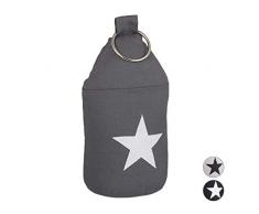 Relaxdays Tope Puerta con Asa Alto, Tela-Arena, Gris Oscuro, 23 x 11 cm