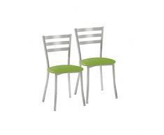 ASTIMESA SCRRVE Dos sillas de Cocina, Metal, Verde, Altura de Asiento 45 cms