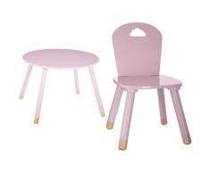 ATMOSPHERA CREATEUR DINTERIEUR Mesa Rosa Dulzura & Silla Infantil Douceur, Rosa