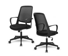 SpecStandard 849 - Silla de oficina con tensión de inclinación regulable y respaldo de malla transpirable, negro