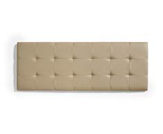 ECCOX - Cabecero de Cama Capitone a Cuadros de Polipiel - Cabezal Tapizado en Polipiel con Acolchado de Espuma y Refuerzo Trasero - Color Camel Claro - 152 cm para Camas de 150 cm