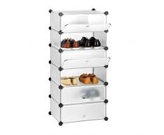 Relaxdays Zapatero Estrecho con Puertas, 37x49x107 cm