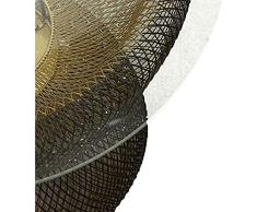 Vacchetti Giuseppe Mesita de Metal Negro con lámpara Redonda, Multicolor, Medio