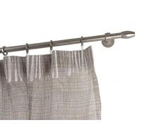 InCasa Barra para Cortina, 20 mm. de diámetro, 280 cm. de Longitud, en Acero cepilado, Soportes 10cm – Completo