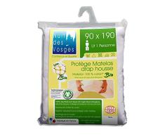 Nuit des Vosges Bio Protector de colchón 90x190 - Totalmente orgánico - Anti alergias