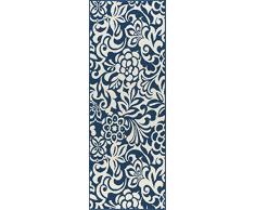 Universal Rugs Tahari Floral Camino de transición Accent Alfombra, Azul Marino, 221 x 79 cm