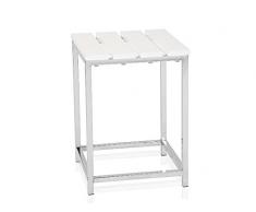 ANDREA HOUSE Taburete de metal cromado con asiento lacado blanco