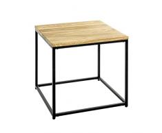 Haku Möbel Mesa Auxiliar, Metal Madera, Negro-Roble, P 45 x L 45 x H 45 cm