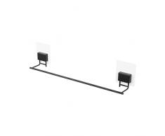 Compactor Bestlock RAN10210 - Toallero de pared (tamaño grande, autoadhesivo, soporta hasta 4 kg, hierro con revestimiento de polvo antioxidante, 48 x 6,5 x 10,5 cm), color negro
