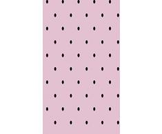 Homemania EXFAB21-100X150CM Alfombra Impresa Dot 1 Antideslizante para Niños Rosa, Negro en Poliéster, Algodón, 100 x 150 cm