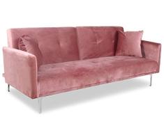 Menzzo Carla - Sofá de Terciopelo, Color Rosa, 191
