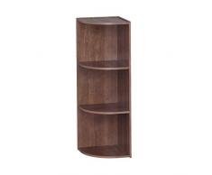 Iris Ohyama Corner Bookcase CX-3C Estante de Esquina 3 repisas/Almacenamiento Independiente de Madera CX-3C-Marrón, 29 x 29 x 87.2 cm, MDF, Castaño, 3 nichos