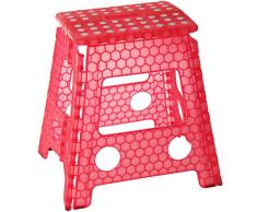 DONREGALOWEB Taburete Plegable de Material PP traslucido en Color Rojo