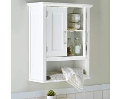 Bakaji - Mueble de baño, Armario de Pared, 3 estantes, Madera MDF