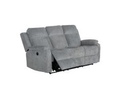 SHIITO | Sofá 3 Plazas Relax Eléctrico Tapizado en Tela - Modelo Altan | 102 X 95 X 204 - Gris | Sofá de Salón Confortable