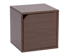 Estantería para Cubos, Mesa Auxiliar, estantería de Pared, con Puerta