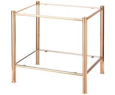 Haku Möbel Mesa de centro - Mesa redonda de vidrio con aspecto dorado, altura 54 cm.