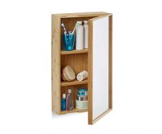 Relaxdays Armario de Baño, Madera, Marrón, 14x35x60.5 cm