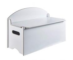 Hello Home Banco juguetero Color Blanco: baúl con Asiento para Dormitorio Infantil, Tamaño aproximado: 45 cm (Altura) x 70 cm (Anchura) x 35 cm (Fondo)