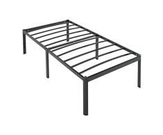 Amazon Basics Marco de Cama Antideslizante Resistente con Listones de Acero, fácil Montaje, 18 Pulgadas de Alto, (Individual)