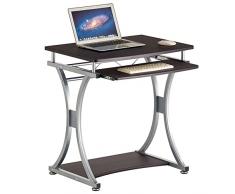 BAKAJI extraíble Escritorio de Mesa con Soporte para Teclado Coputer Madera y Metal Casa Oficina Brown, Standard