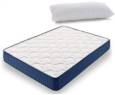 HOGAR24 ES -VL94-Colchón Viscoelástico 150 x 200 cm + Almohada Tacto Pluma, con Tejido 3D y Aloe Vera, Higiénico-Transpirable. (Todas Las Medidas)