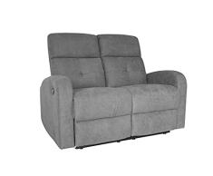 Gardenia Claire T Sofá de 2 plazas reclinable, Tejido, Antracita, 130 x 77 x H 104