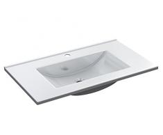 ARKITMOBEL 305920O - Lavabo PMMA Color Blanco, Pila lavamanos Rectangular baño, Medidas: 81,5 cm (Largo) x 13 cm (Alto) x 46 cm (Fondo)