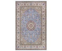 Nouristan Alfombra Oriental (120 x 170 cm, 100 % Polipropileno, Resistente y fácil de Limpiar, remallado, Ideal para Todas Las Zonas residenciales, Apta para Suelo Radiante), Color Azul y Crema