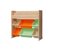 Iris Ohyama, Armario de 2 niveles / Librería infantil / Estanterías infantiles Juguete / Armario infantil, Diseño y Modular, Casa, sala de juegos - Kids Toy Rack - ETHR-26 - Marrón (claro)