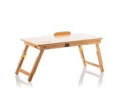 InnovaGoods Mesa Plegable Auxiliar de Bambú Lapwood, 53,5 x 21-27 x 34 cm. Medidas Aprox. Plegado: 53,5 x 4,5 x 34 cm