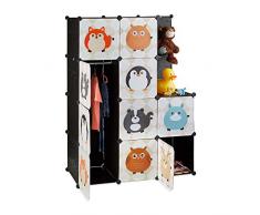 Relaxdays Estantería Infantil Modular con 10 Compartimentos, Negro, 145 x 110.5 x 46.5 cm
