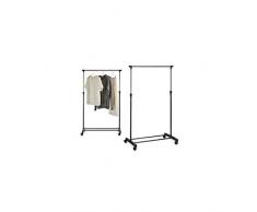Bigbuy Home Perchero con Ruedas Metal, 43 x 155 x 80 cm