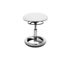Topstar Sitness Bobby - Taburete para niños, Altura del Asiento Baja: 38-46 cm, Base de Aluminio Pulido, tapizado de Tela, Color Blanco