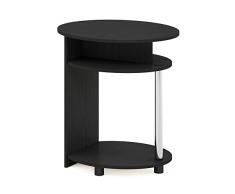 Furinno Jaya Mesa Auxiliar Ovalada, Madera, Americano/Chrome, 39.4 (D) x 48 (W) x 49 (H) cm