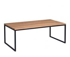 HomeTrends4You Jakarta 2 Mesa de saln, Metal, Negro, marrón, 110x60cm, Höhe 43cm