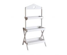Lastdeco - Estanteria NIKIANA | Estanterias Madera Almacenaje - Estanteria Blanca 3 Baldas - Madera de Abeto Blanco - 59 x 46 x 126 cm