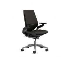 Steelcase Gesture Silla de Oficina Ergonómica con Altura, Soporte Lumbar y Brazos Ajustables, Mecanismo reclinable y tapicería cómoda en Tejido Negro