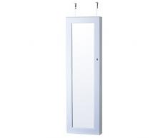 Innerspace Productos de Lujo Deluxe para Puerta/Soporte de Pared Efecto Espejo joyero, Madera, Black P, Madera, Blanco, 38.1x8.9x119.4 cm