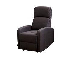 Astan Hogar Confort Plus Sillón Relax con Reclinación Manual, Tela, CHOCOLATE, Compacto