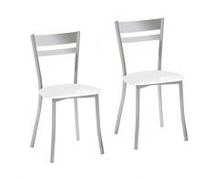 ASTIMESA SCALMBL Dos sillas de Cocina, Metal, Blanco, Altura de Asiento 45 cms