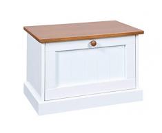 Inter Link Glenburn Armario de Estilo rústico de Madera Maciza de Color Blanco Sepia Entrada marrón, Pino, Bianco, 64x37.35x41 cm