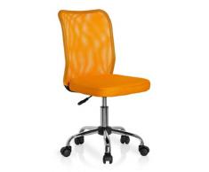 hjh OFFICE 685971 silla para niños KIDDY NET tejido de malla amarillo, ergonómica, cómoda, fácil de limpiar, malla transpirable, base cromada, estable, color vivo, silla escritorio, silla juvenil