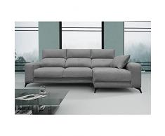 SHIITO - Sofá de 3 Plazas con Chaise Longue Reversible y Arcón - 280 x 152 x 105 cm - Modelo Omar - Reclinable y Deslizante - Almacenaje Extra - Negro