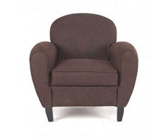 SHIITO - Sillón Relax - Modelo Clubby - 73 x 86 x 80 cm - Máximo Confort y Estilo - Butaca de Salón con Diseño Vintage - Tapizado con Tela - En Marrón