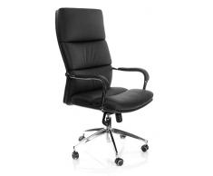 hjh OFFICE 600700 silla ejecutiva BRUNELLO 20 piel sintética negro sillón de oficina con brazos silla giratoria