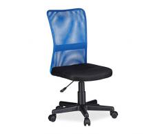 Relaxdays Silla Oficina Ergonómica Regulable, Azul, 102 x 55 x 55 cm