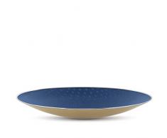 Alessi Centro de Mesa Perforado en Acero Colorado con Resina epoxidica, Azul y Marfil 100 Values Collection epossidica, Talla Unica